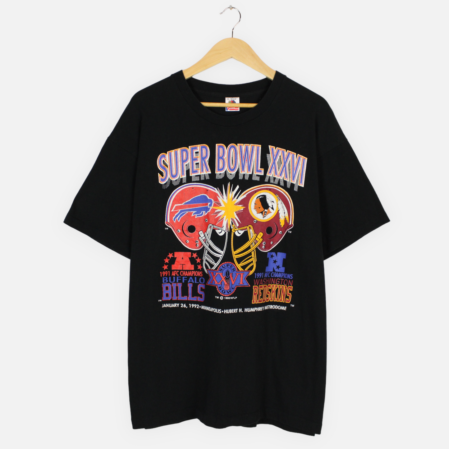 Vintage 1992 Bills vs Redskins Super Bowl NFL Tee - XL