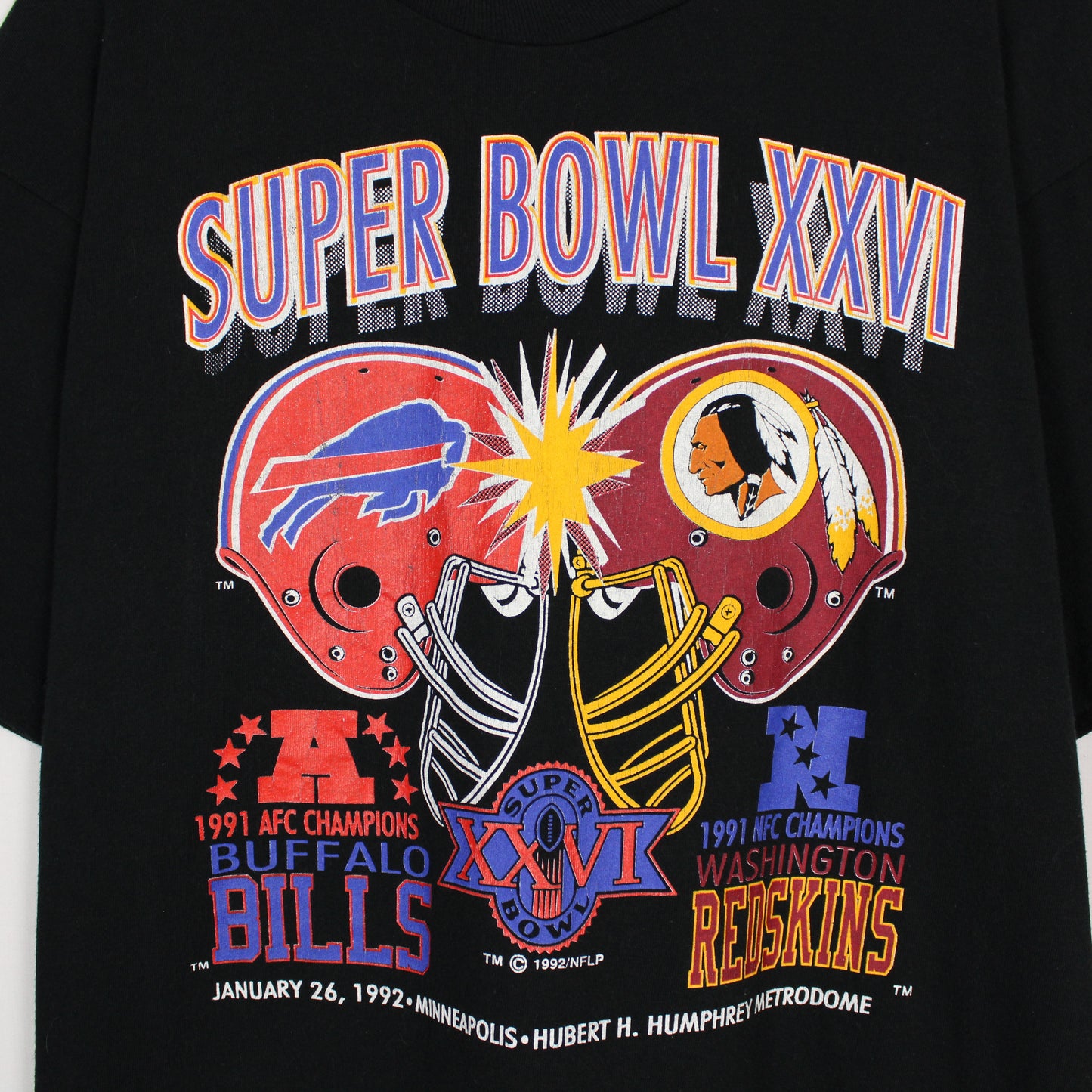 Vintage 1992 Bills vs Redskins Super Bowl NFL Tee - XL