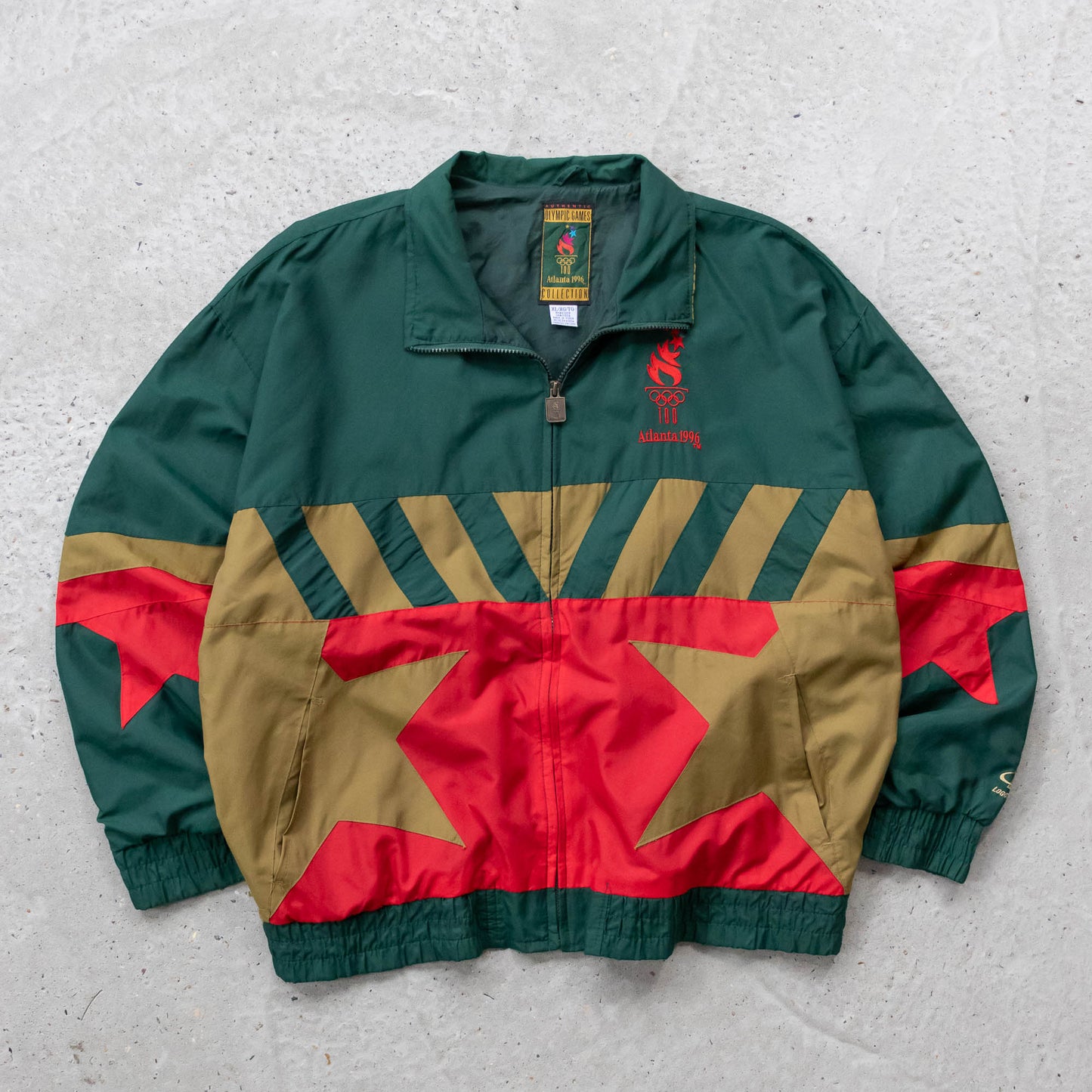 Atlanta Olympics Logo Athletic Windbreaker Jacket - 1996 (XL)