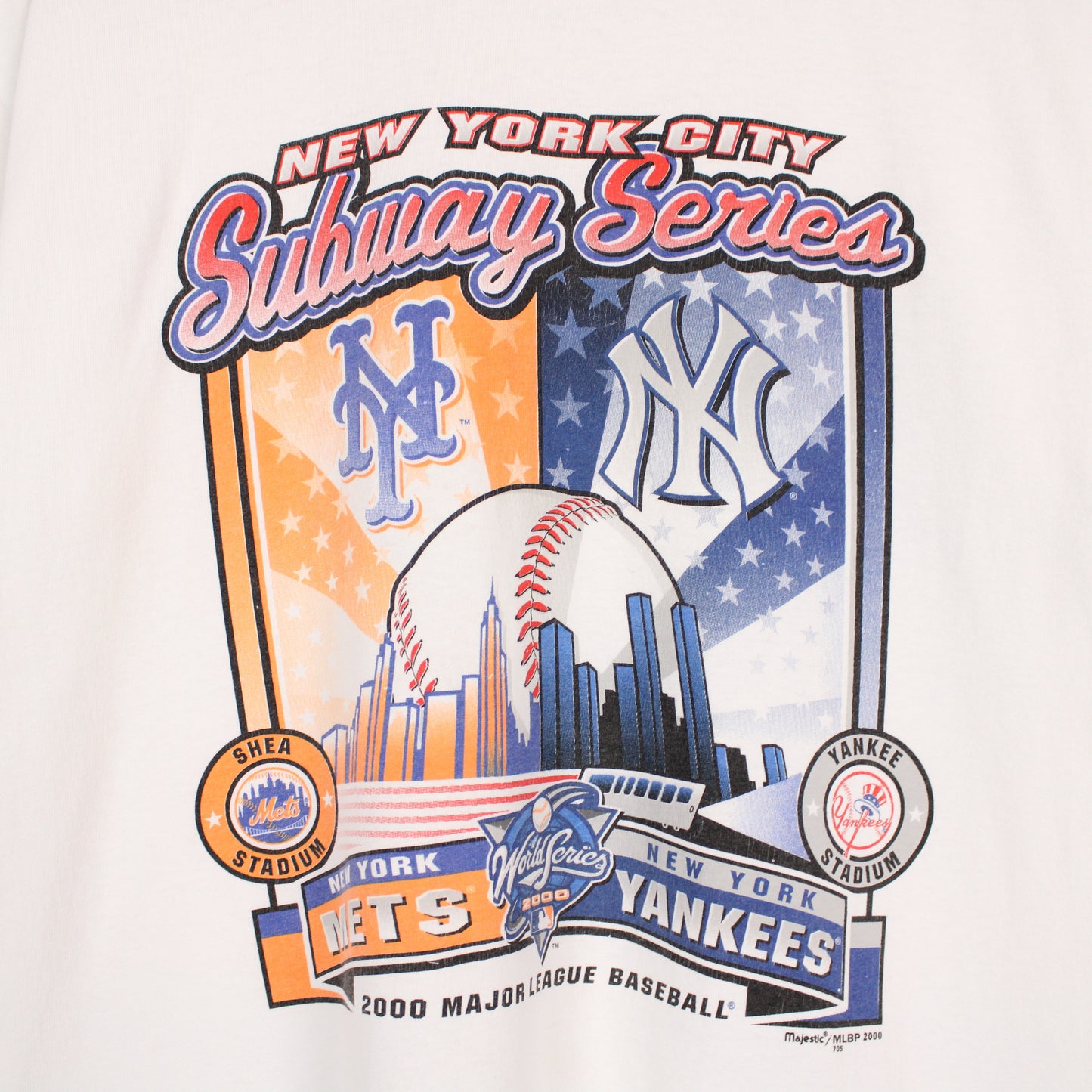 Vintage 2000 Mets vs Yankees Subway Series MLB Tee - L