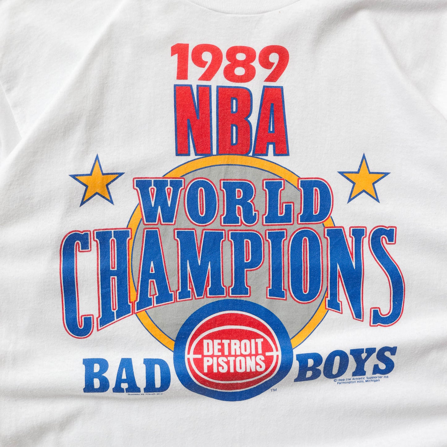 Vintage 1989 Detroit Pistons NBA Champions Tee - XL