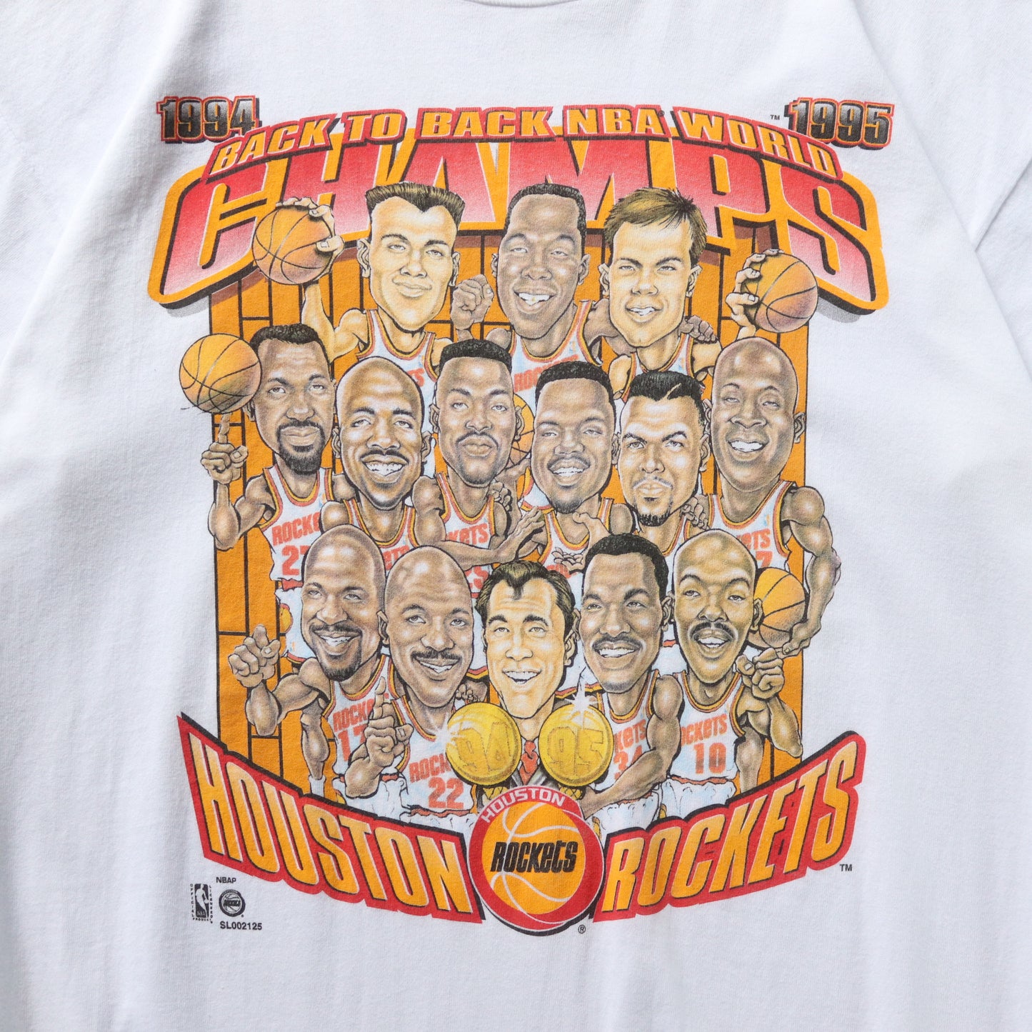 Vintage 1995 Houston Rockets NBA Champions Tee - L