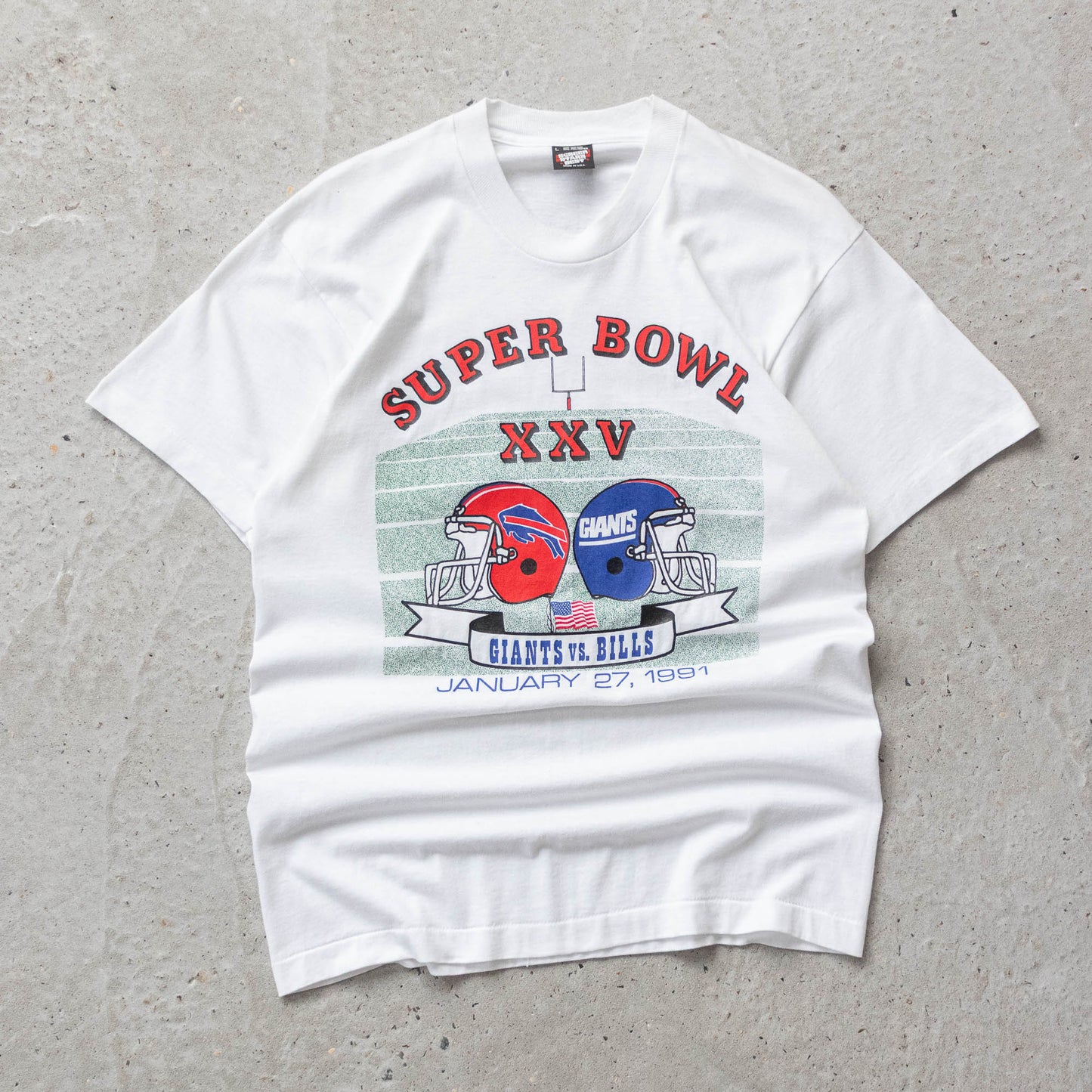 Vintage 1991 Bills vs Giants Super Bowl XXV NFL Tee - L - AL Vintage