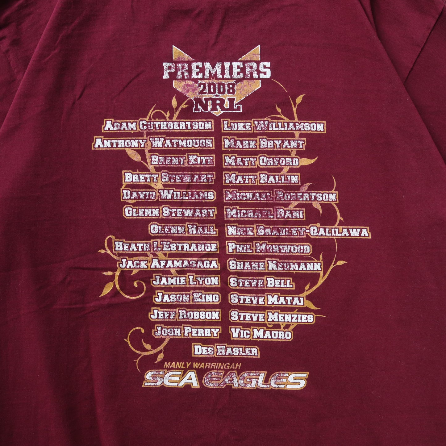 2008 Manly Sea Eagles NRL Premiers Tee - L