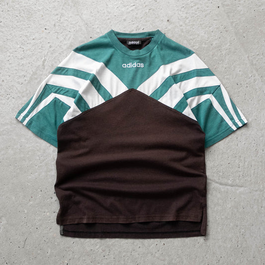 Vintage 90s Adidas Spellout 3 - Stripe Tee - L - AL Vintage