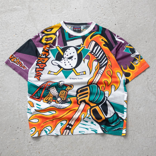 Vintage 1994 Anaheim Mighty Ducks Magic Johnson AOP Tee - L