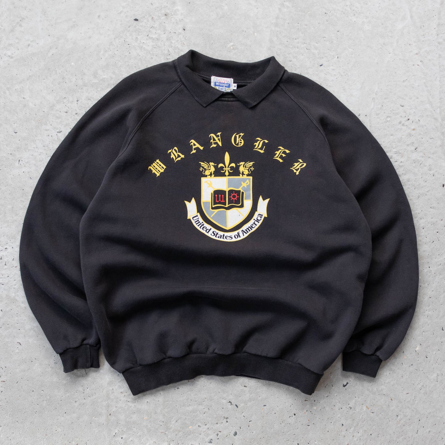Wrangler USA Crest Collared Sweatshirt - 80s (M)
