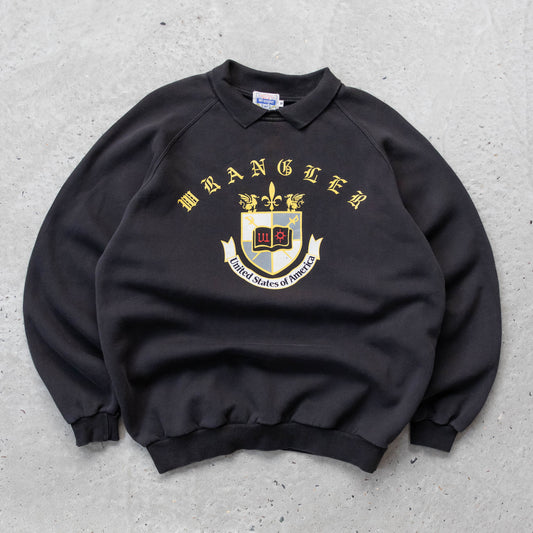 Wrangler USA Crest Collared Sweatshirt - 80s (M)