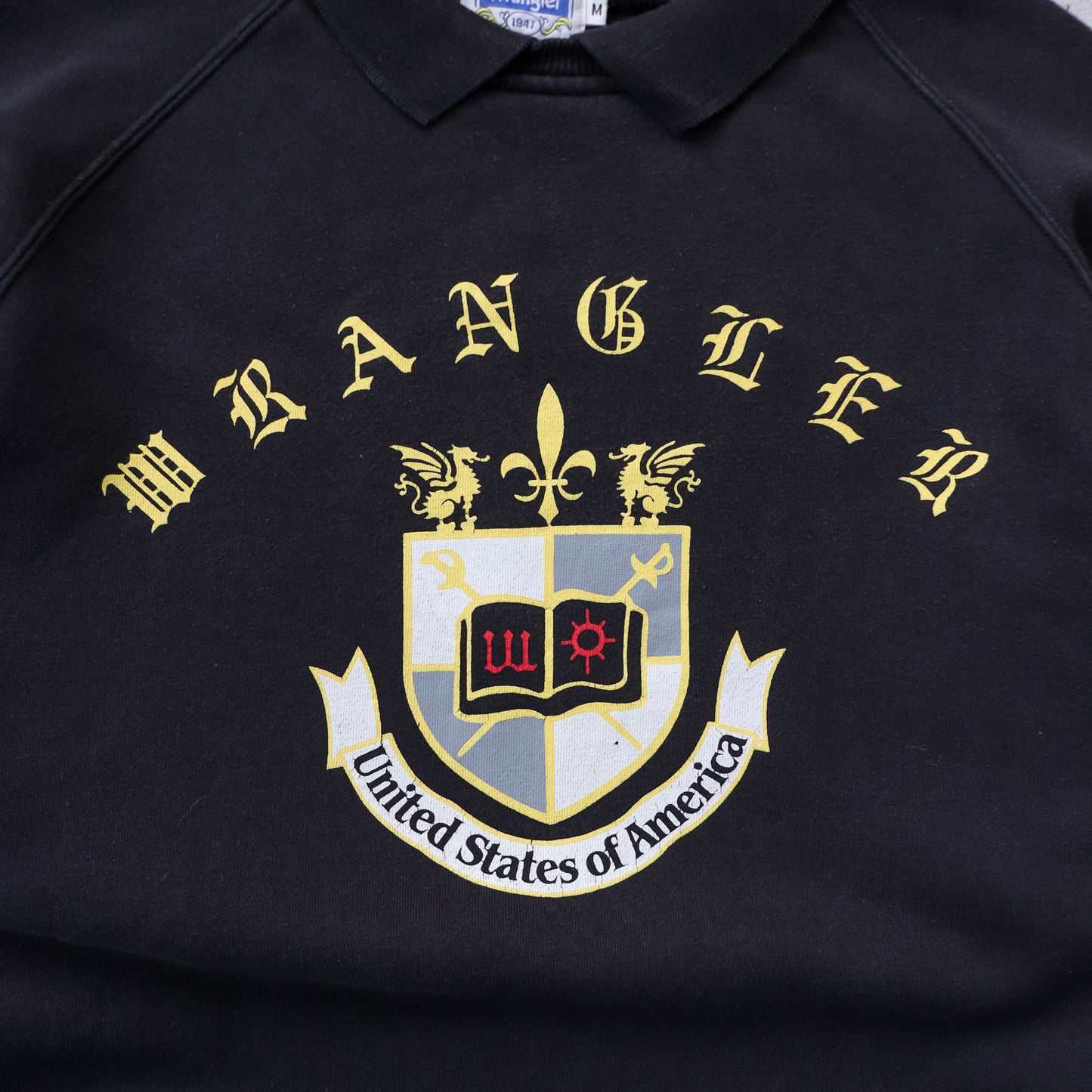 Wrangler USA Crest Collared Sweatshirt - 80s (M)