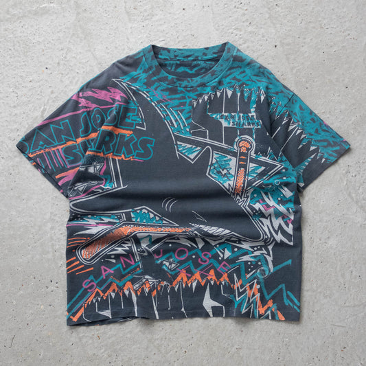 Vintage 1991 San Jose Sharks Magic Johnson AOP Tee - XL