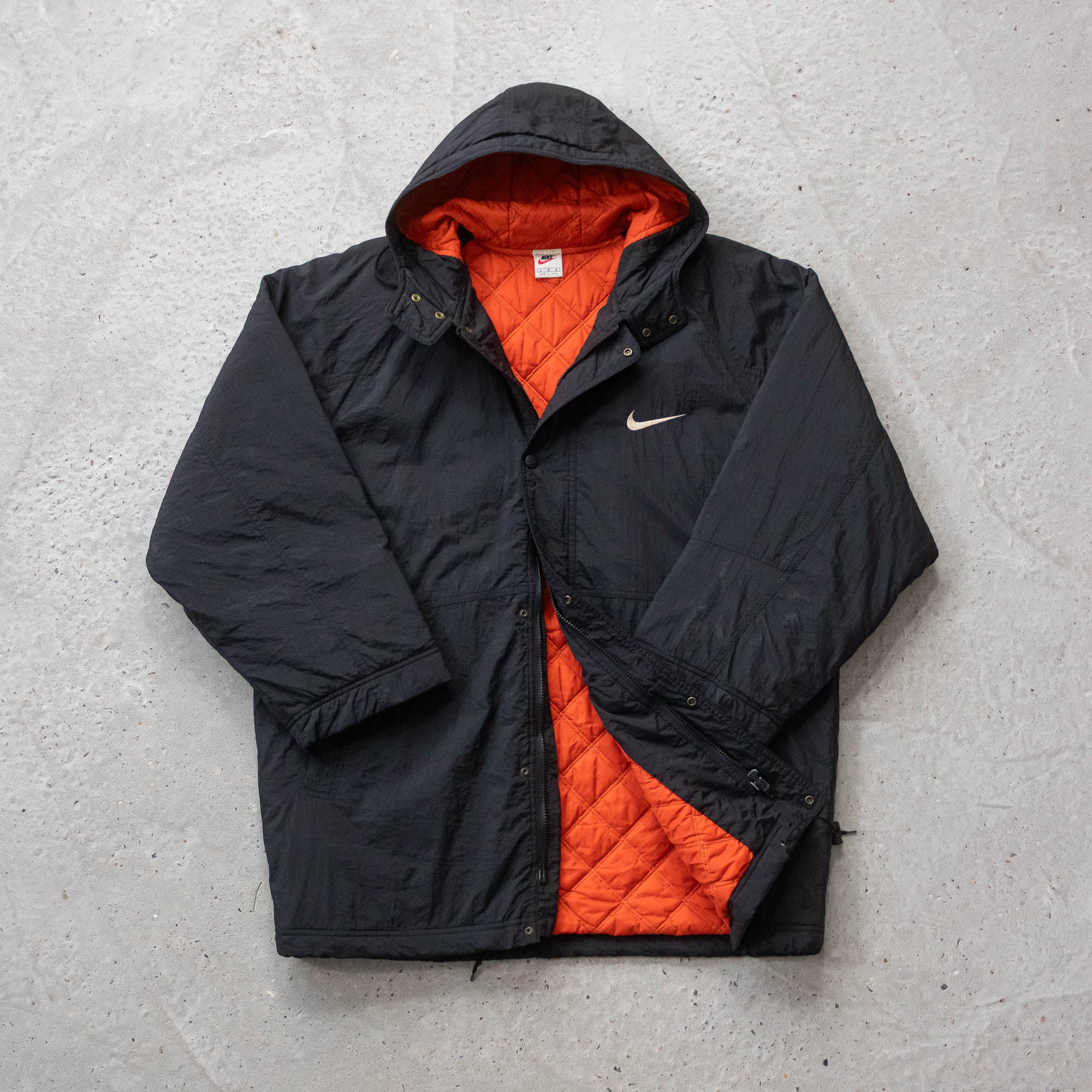 Vintage 90s Nike Big Swoosh Quilted Jacket - L – AL Vintage