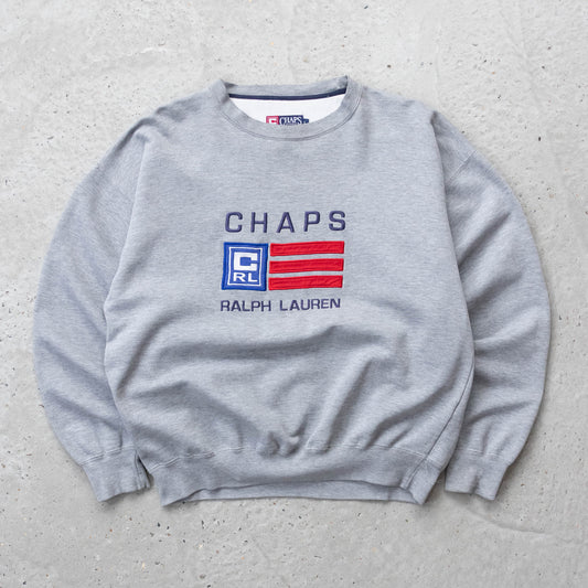 Chaps Ralph Lauren Embroidered Flag Sweatshirt - 90s (L)