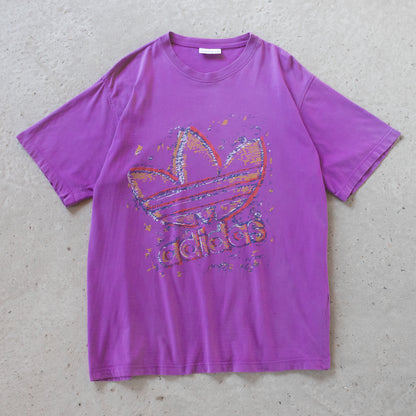 Vintage 80s Adidas Trefoil Graphic Tee - L