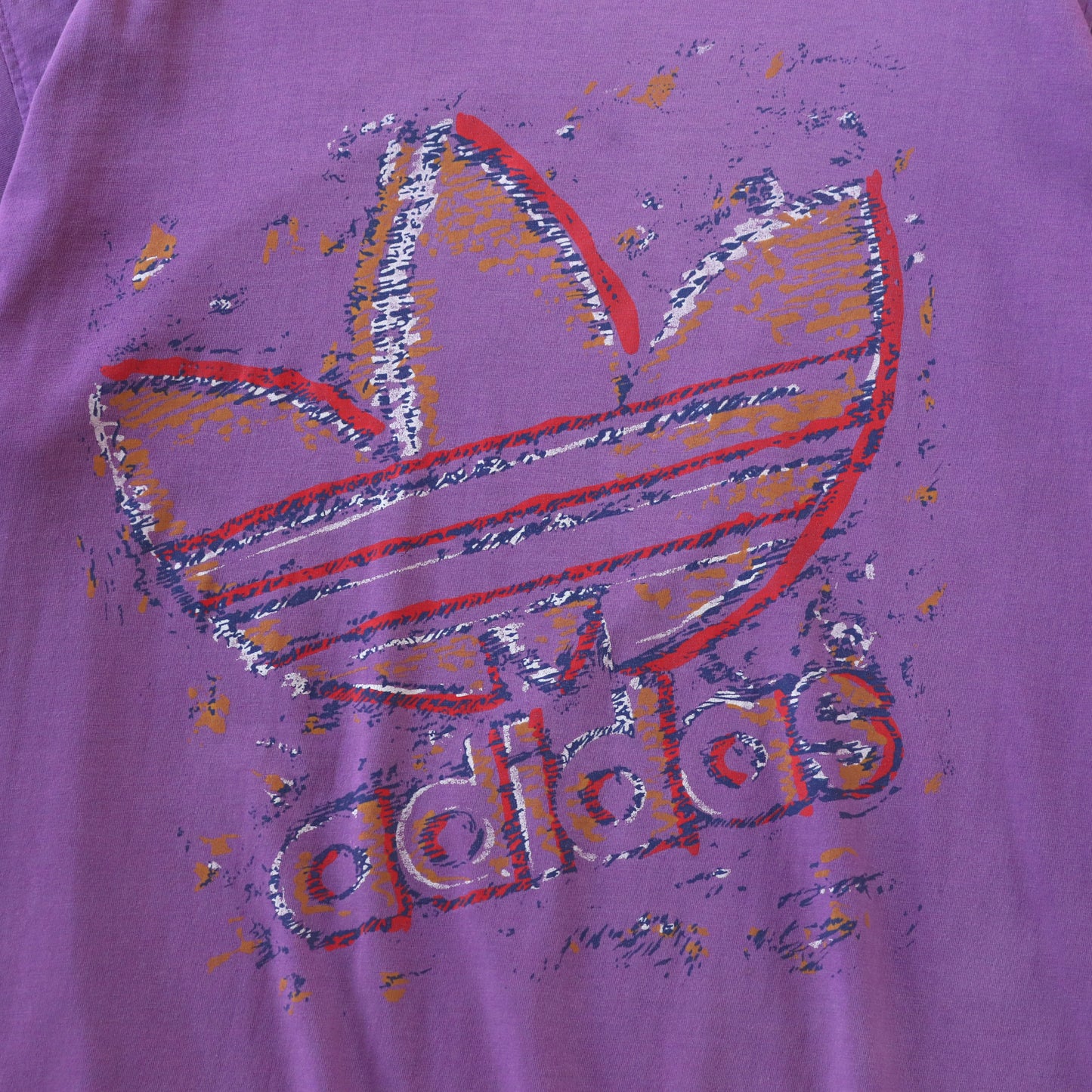 Vintage 80s Adidas Trefoil Graphic Tee - L