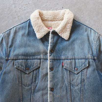 Vintage 70s Levi's Denim Sherpa Trucker Jacket - 46 / L