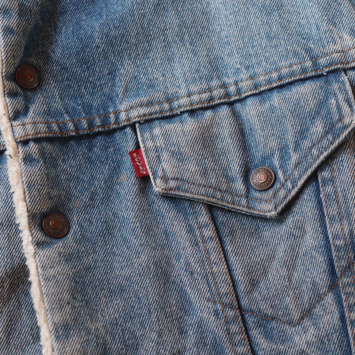 Vintage 70s Levi's Denim Sherpa Trucker Jacket - 46 / L