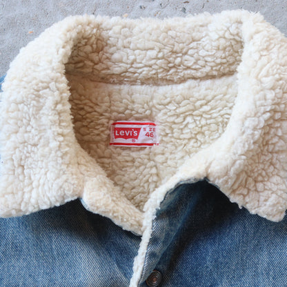 Vintage 70s Levi's Denim Sherpa Trucker Jacket - 46 / L