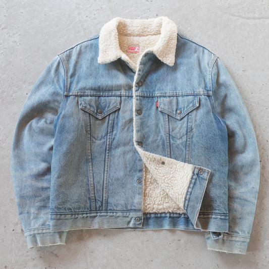 Vintage 70s Levi's Denim Sherpa Trucker Jacket - 46 / L