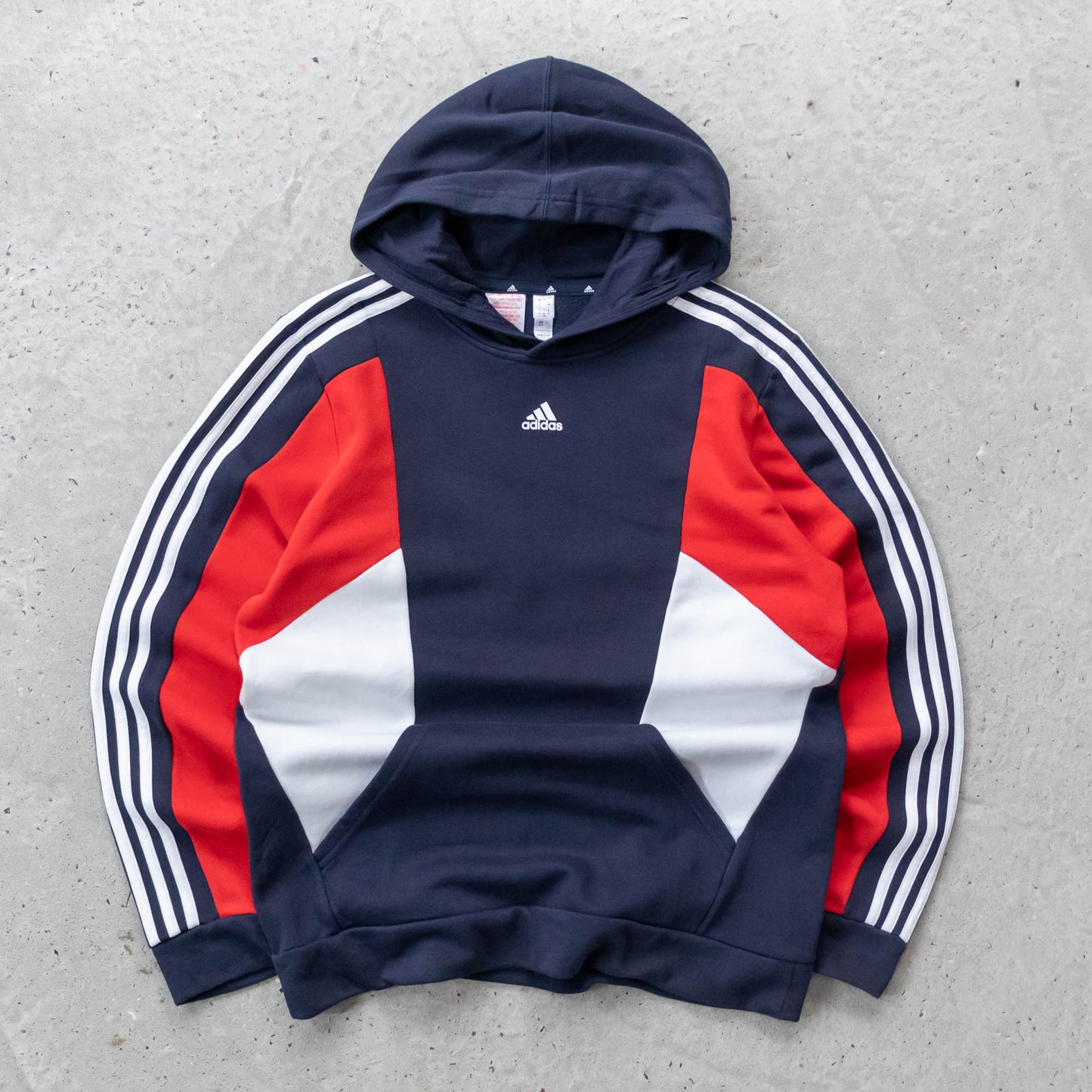 Adidas 3-Stripe Colourblock Hoodie - 2000s (S)