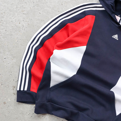 Adidas 3-Stripe Colourblock Hoodie - 2000s (S)