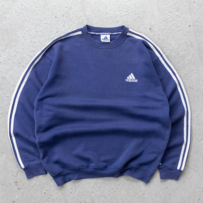 Adidas 3-Stripe Embroidered Logo Sweatshirt - 90s (L)