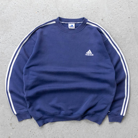 Adidas 3-Stripe Embroidered Logo Sweatshirt - 90s (L)