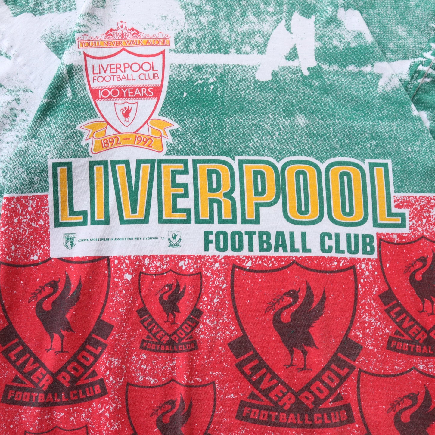 Vintage 1992 Liverpool FC Centenary AOP Tee - XL