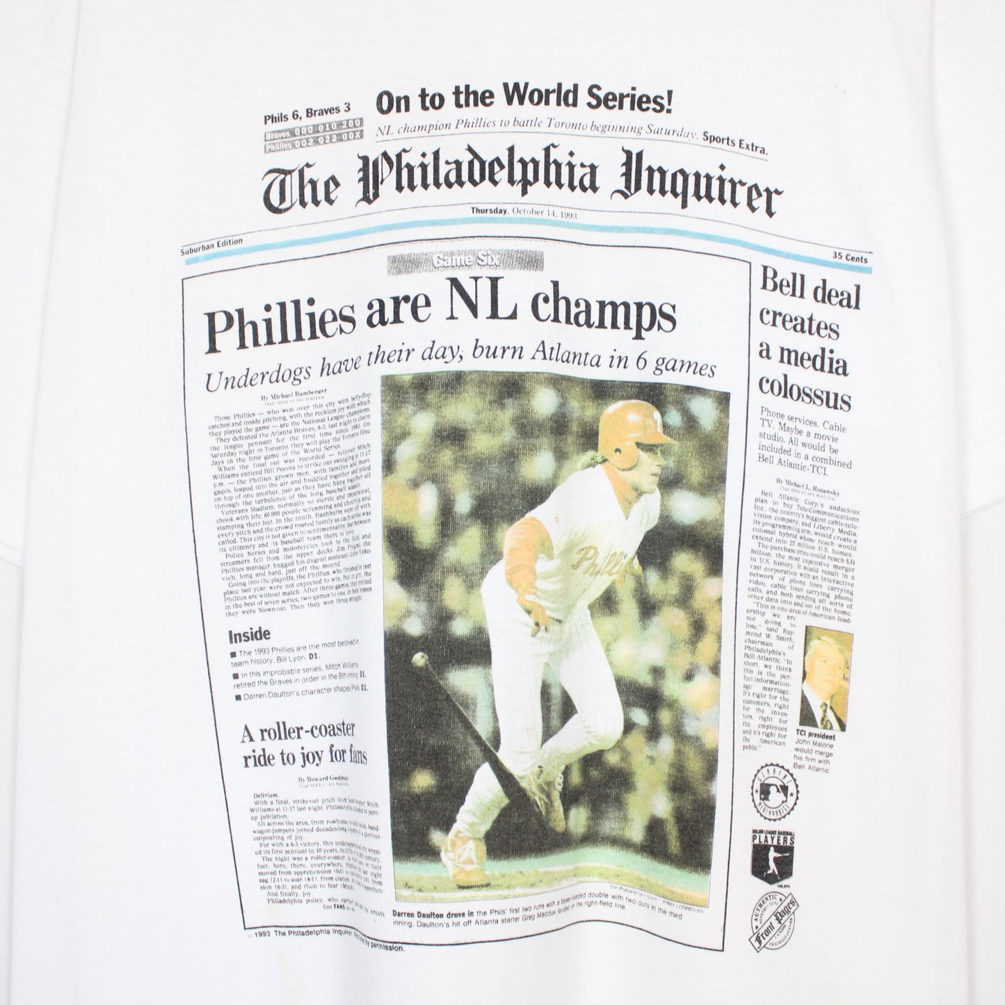Vintage 1993 Philadelphia Phillies MLB Tee - L