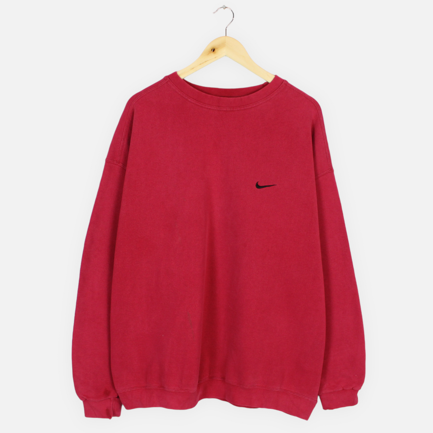 Vintage Nike Red Mini Swoosh Sweatshirt - XL