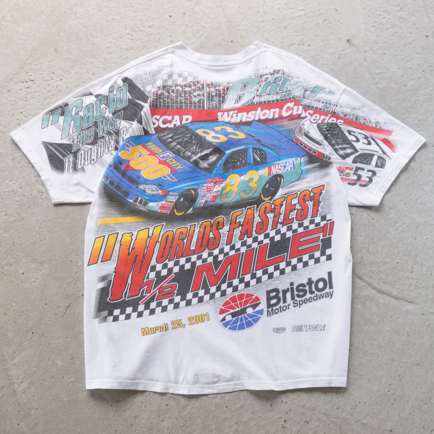 Vintage 2001 NASCAR Winston Cup AOP Tee - L