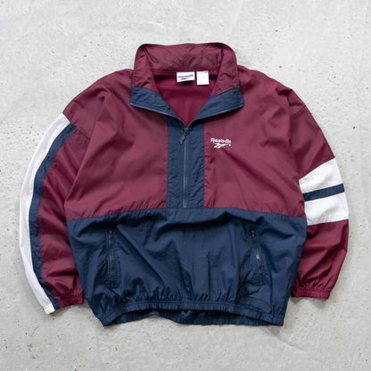 Reebok Colourblock 1/4 Zip Windbreaker Jacket - 90s (XL)