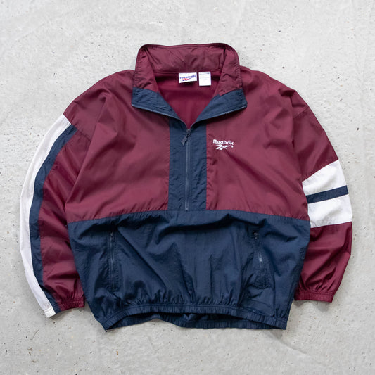 Reebok Colourblock 1/4 Zip Windbreaker Jacket - 90s (XL)
