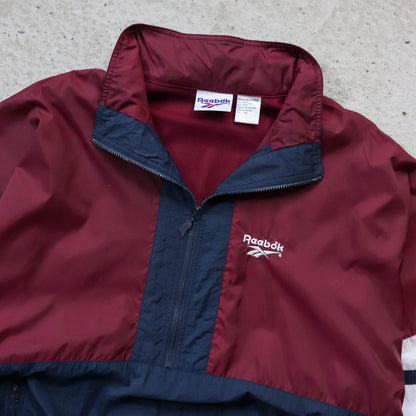 Reebok Colourblock 1/4 Zip Windbreaker Jacket - 90s (XL)