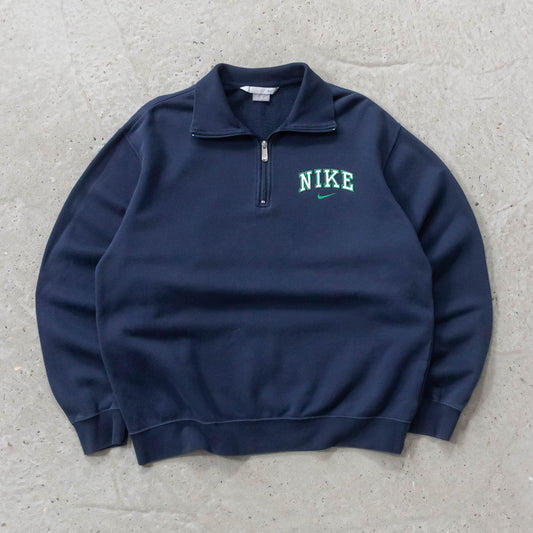 Vintage 2000s Nike Spellout 1/4 Zip Sweatshirt - XL