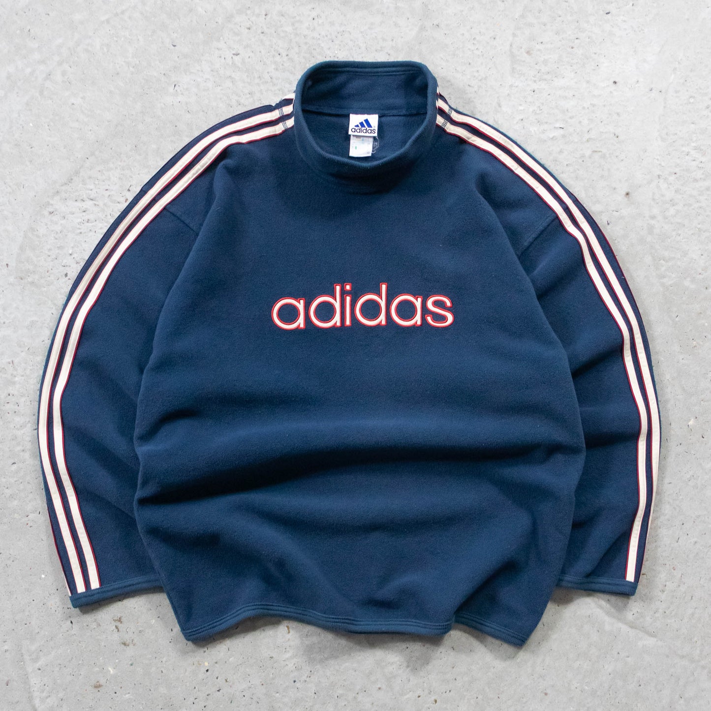 Adidas Spellout Mockneck Fleece Pullover - 90s (XL)