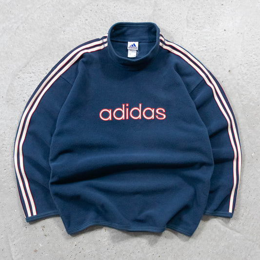 Adidas Spellout Mockneck Fleece Pullover - 90s (XL)