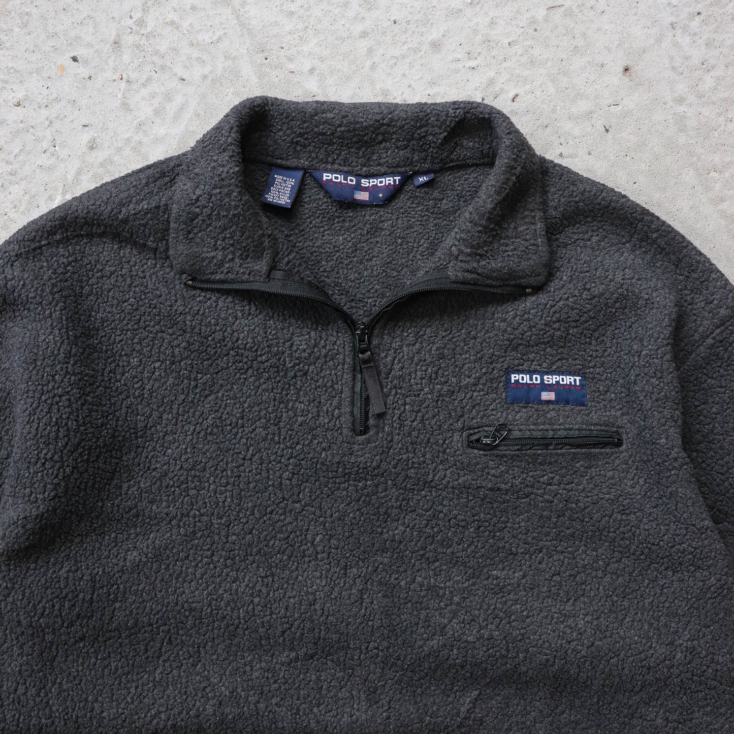 Polo Sport Ralph Lauren 1/4 Zip Sherpa Fleece Pullover - 90s (XL)