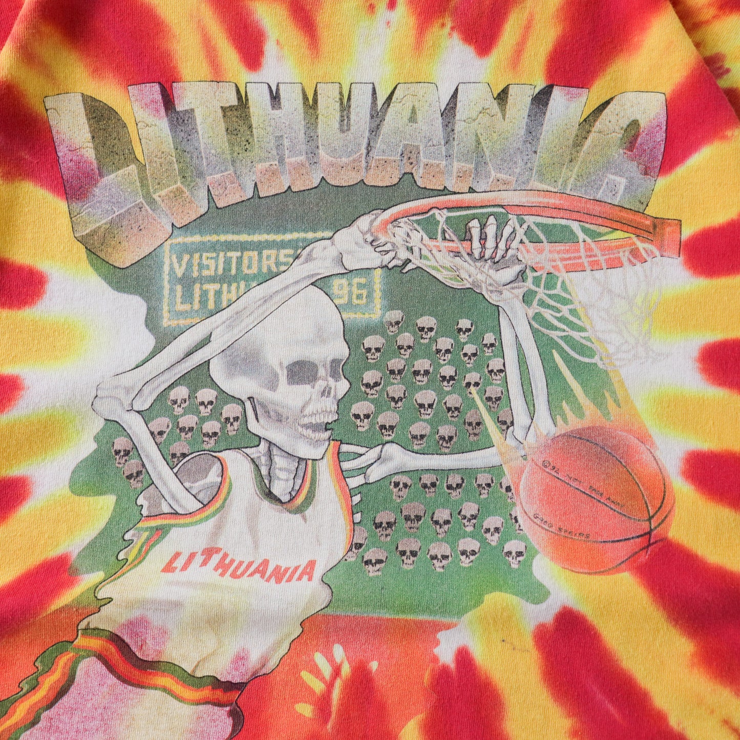 Vintage 1992 Grateful Dead Lithuania Olympics Basketball Tee - L