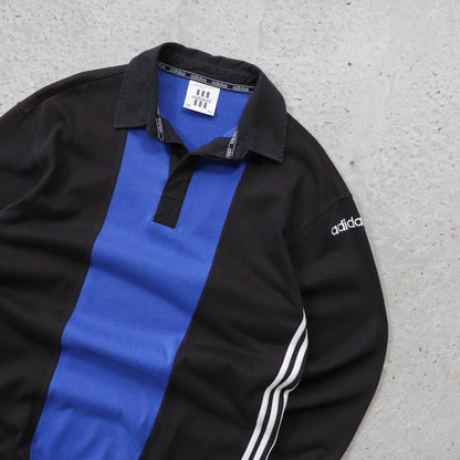 Adidas 3-Stripe Colourblock Rugby Shirt - 90s (L)