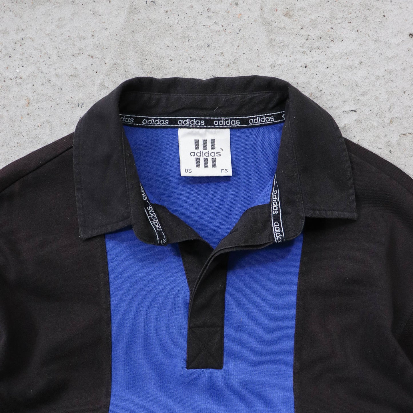 Adidas 3-Stripe Colourblock Rugby Shirt - 90s (L)