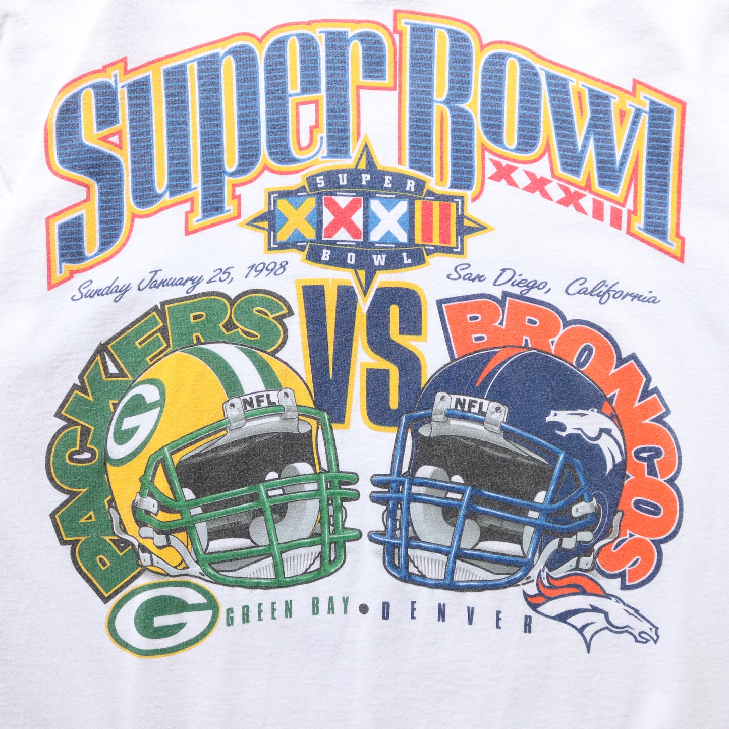 Vintage 1998 Packers vs Broncos Super Bowl NFL Tee - XL