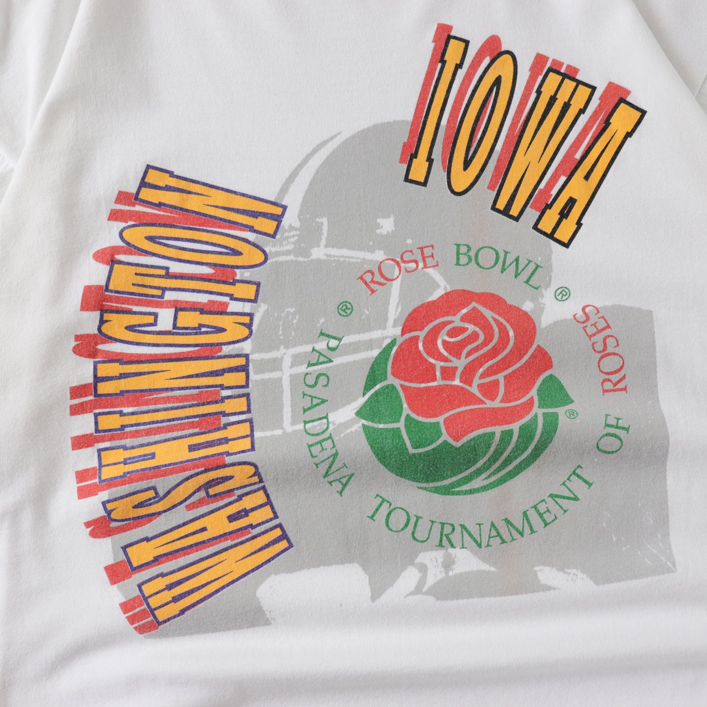 Vintage 1991 Washington vs Iowa Rose Bowl NCAA Tee - L