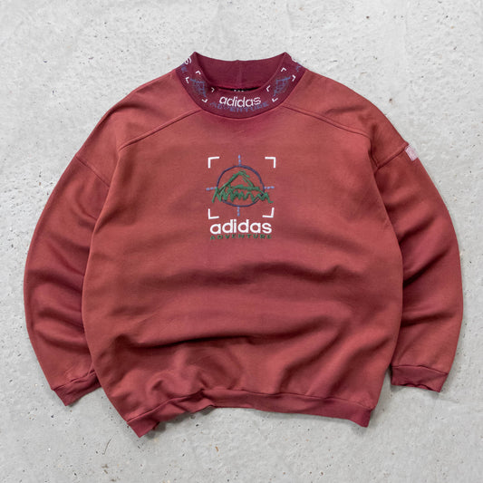 Adidas Adventure Embroidered Mockneck Sweatshirt - 90s (XL)