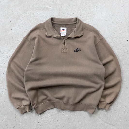 Nike Embroidered Swoosh 1/4 Zip Sweatshirt - 90s (M)