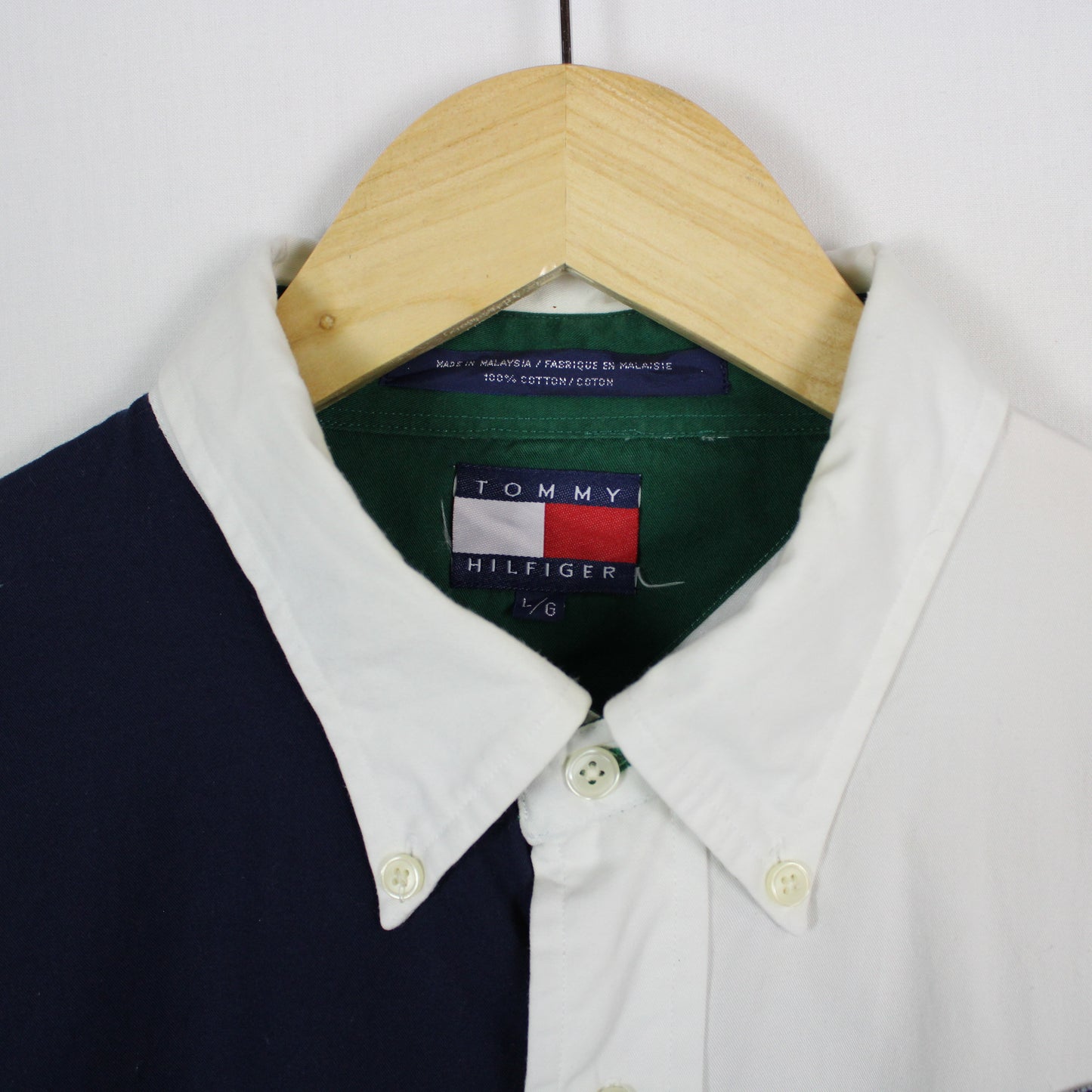 Vintage Tommy Hilfiger Colour Blocked Overshirt - L