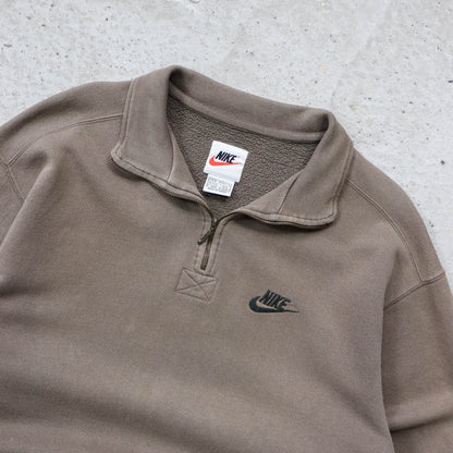 Nike Embroidered Swoosh 1/4 Zip Sweatshirt - 90s (M)