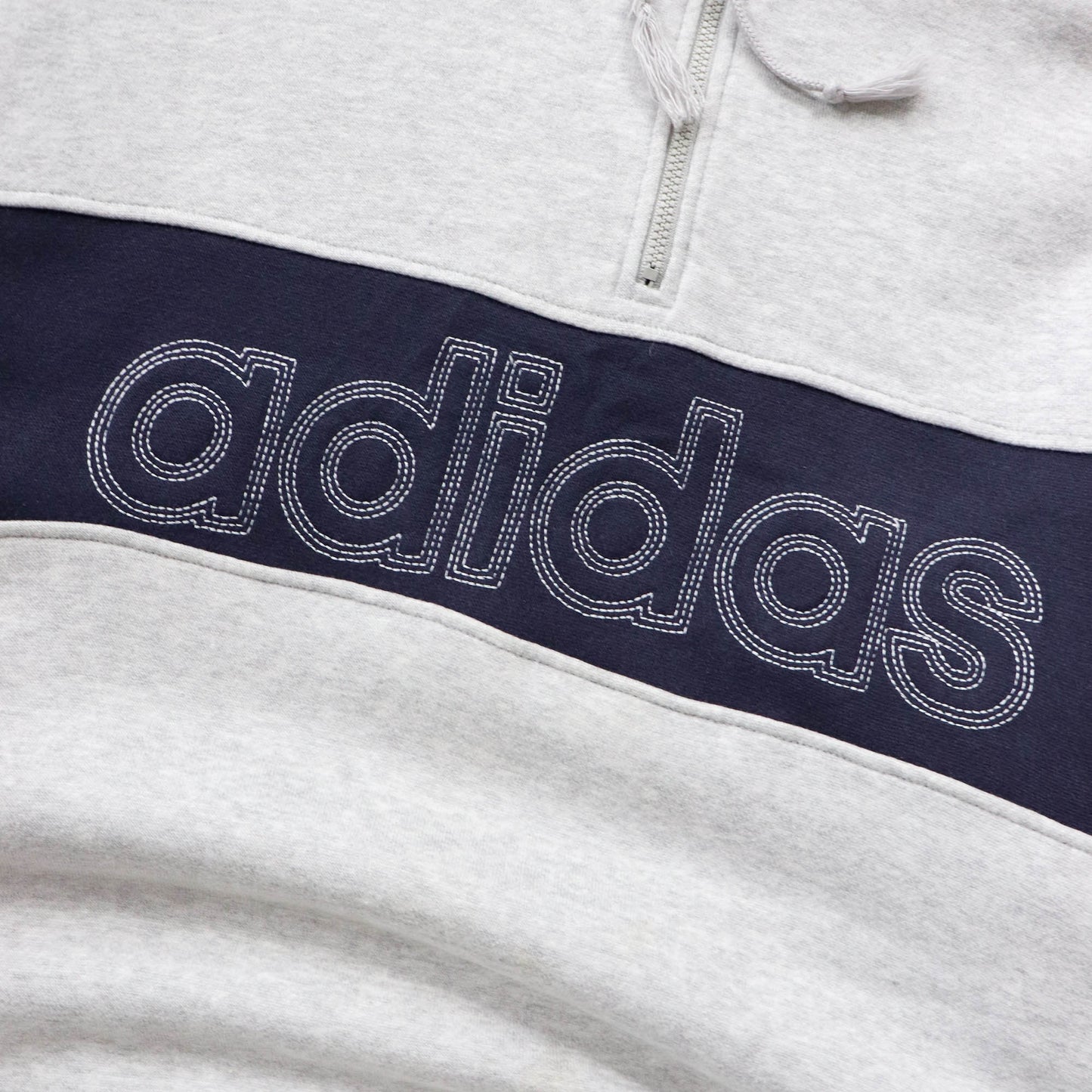 Adidas Spellout Embroidered 1/4 Zip Sweatshirt - 90s (M)