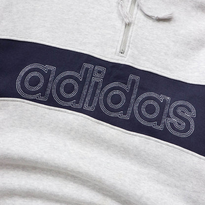 Adidas Spellout Embroidered 1/4 Zip Sweatshirt - 90s (M)