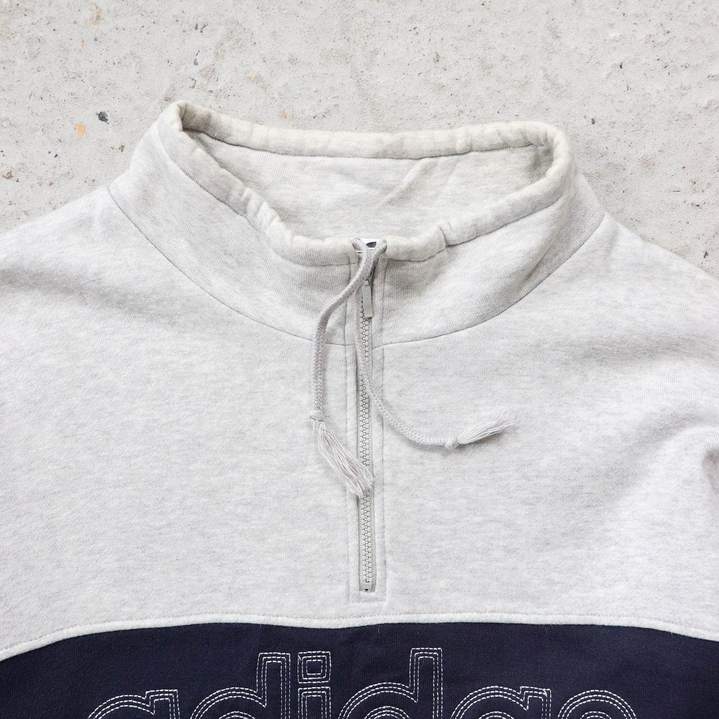 Adidas Spellout Embroidered 1/4 Zip Sweatshirt - 90s (M)