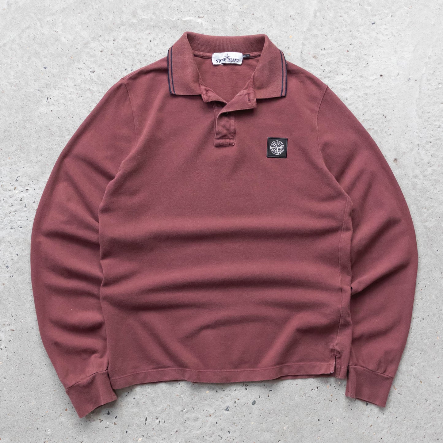 Stone Island Compass Patch Longsleeve Polo Shirt - (S)